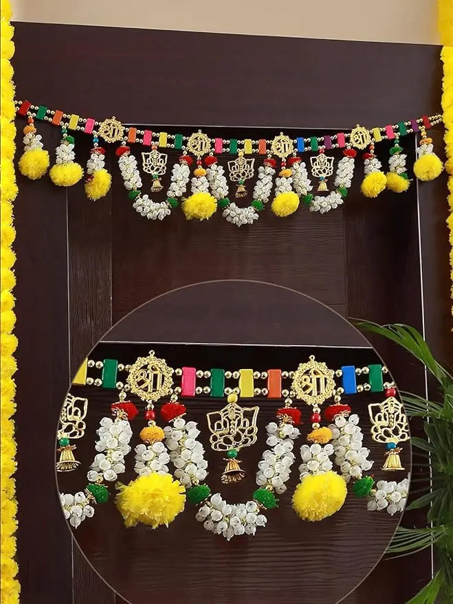 TIED RIBBONS Wall Hanging Bandhanwar for Entrance Torans for Main Door Bandarwal for Festive Decoration for Home (Length 36 inch, Multicolor) - Decoration Item for Home Decor - Mytrendzcart