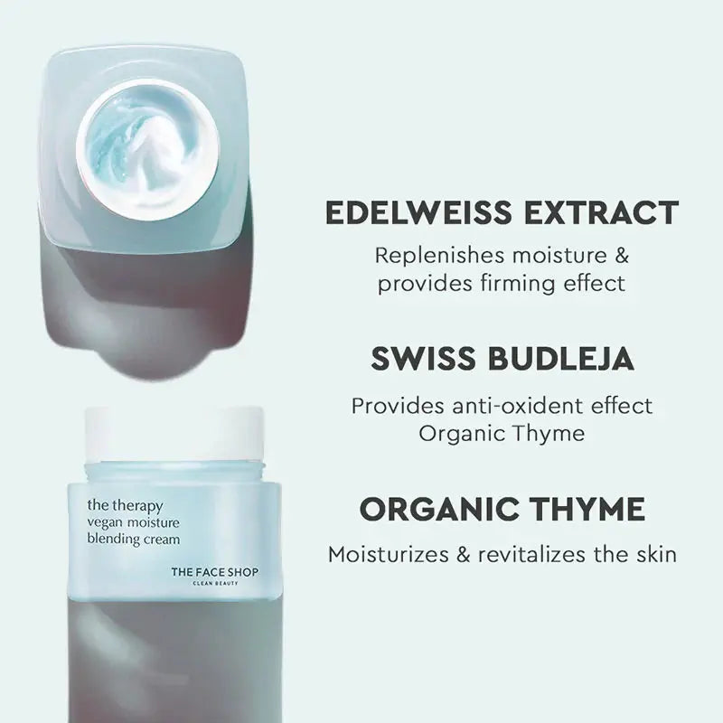 The Face Shop The Therapy Vegan Moisture Blending Cream -60 ml - Mytrendzcart