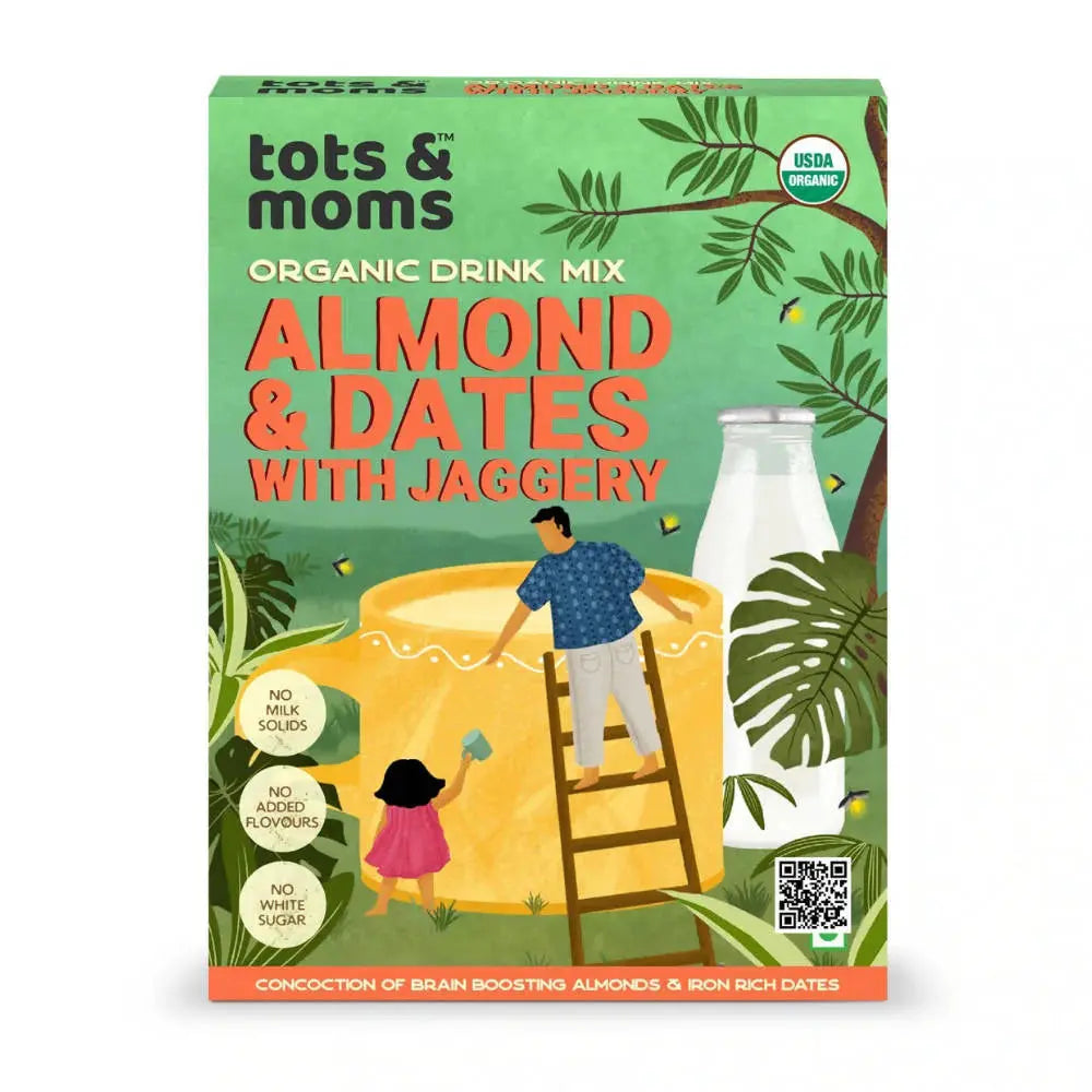 Tots and Moms Almond & Dates with Jaggery Drink Mix -200 gm - Mytrendzcart