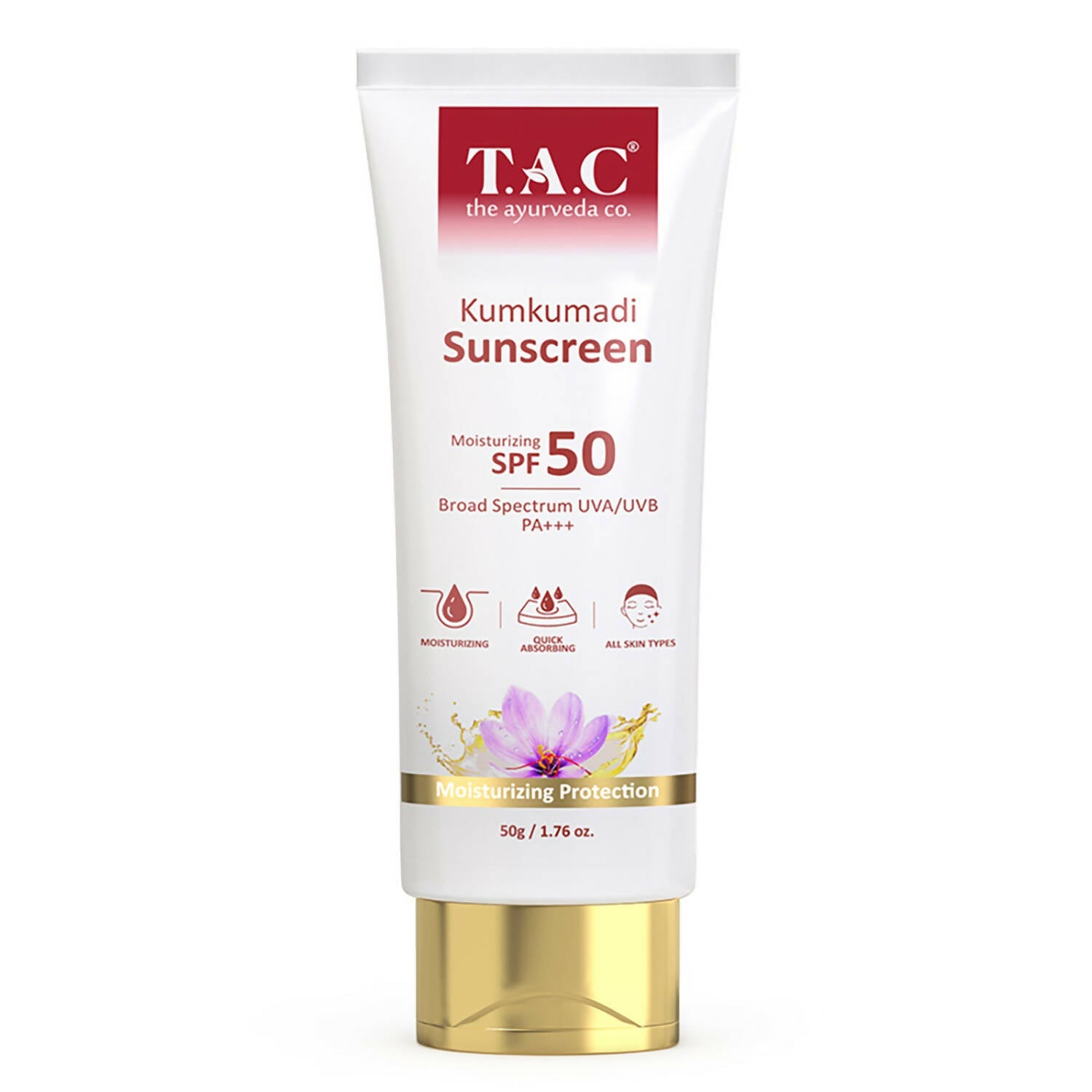 TAC - The Ayurveda Co. Kumkumadi Sunscreen Ultra Light SPF 50 with UVA/UVB PA+++ - Mytrendzcart