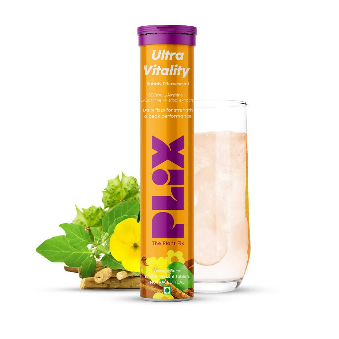 PLIX The Plant Fix Ultra Vitality Effervescent Tablets - Orange Burst - Mytrendzcart