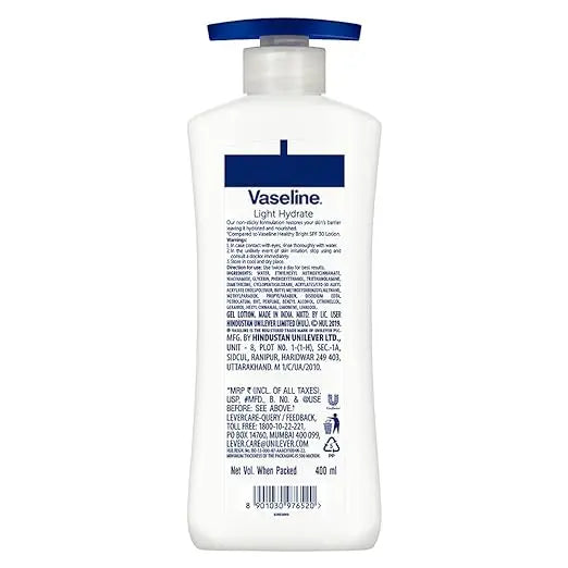 Vaseline Light Hydrate Serum In Lotion, 400 ml | Superlight & Non-Sticky Body Lotion for Hydration Boost - Mytrendzcart
