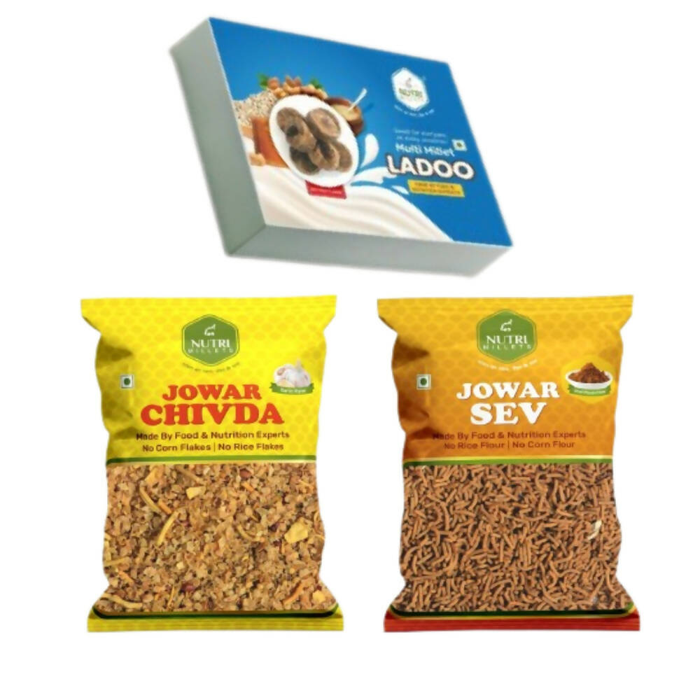 NutriMillets - Multi Millets Laddu + Red Masala Sev + Garlic Chivda Combo - Mytrendzcart
