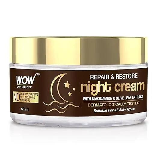 WOW Skin Science Repair & Restore Night Cream | Repairs Skin Damage| Hydrates and Nourishes Skin | Fights Skin Aging | Restores Skin Radiance - Mytrendzcart