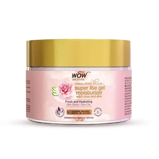 WOW Skin Science Super Light Rose Aloe Gel Moisturizer | Instant Hydration | Non-Sticky & Oil-Free | Quick Absorbing | Suitable for all Skin Types | 50 ml - Mytrendzcart