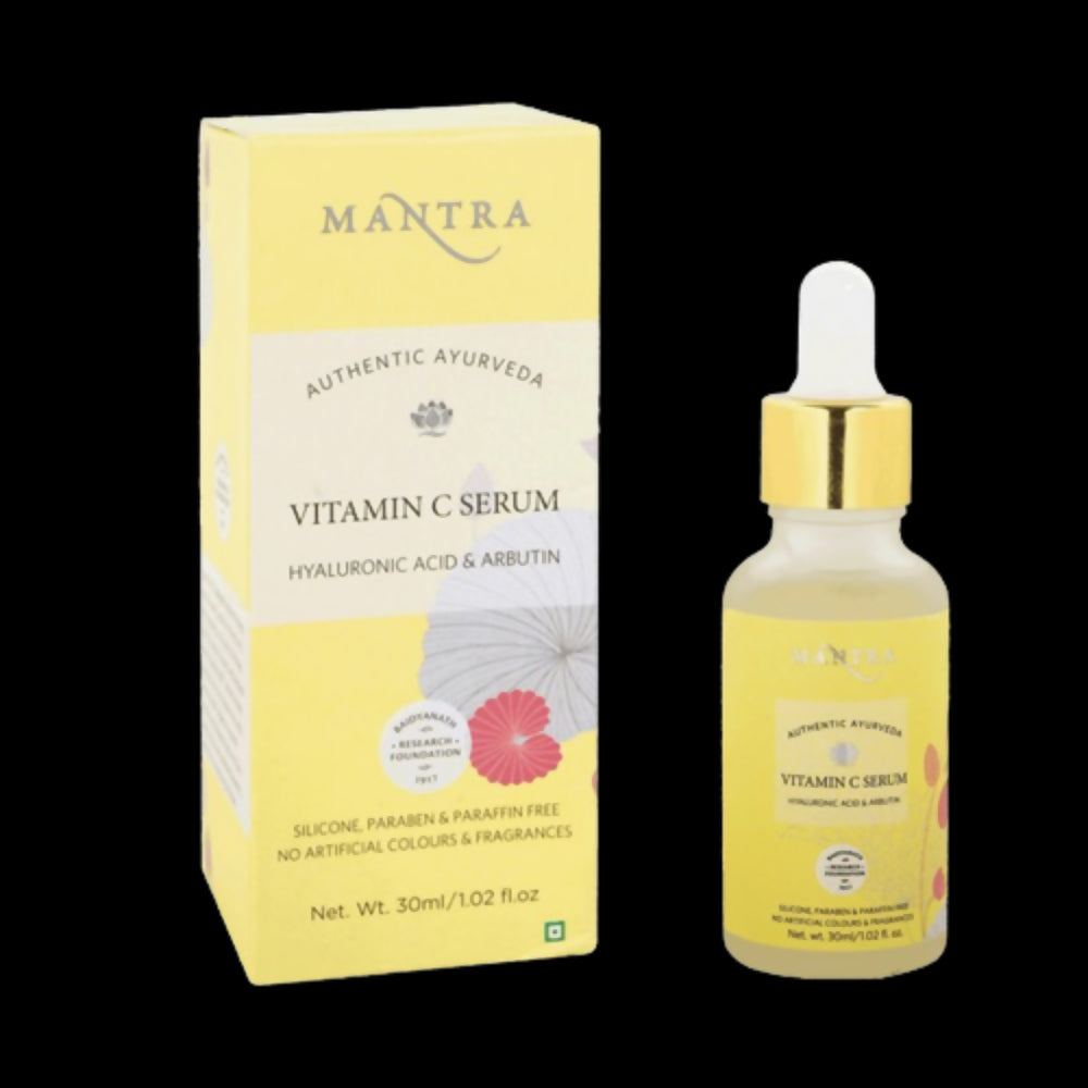 Mantra Herbal Vitamin C Serum With Hyaluronic Acid and Arbutin - Mytrendzcart