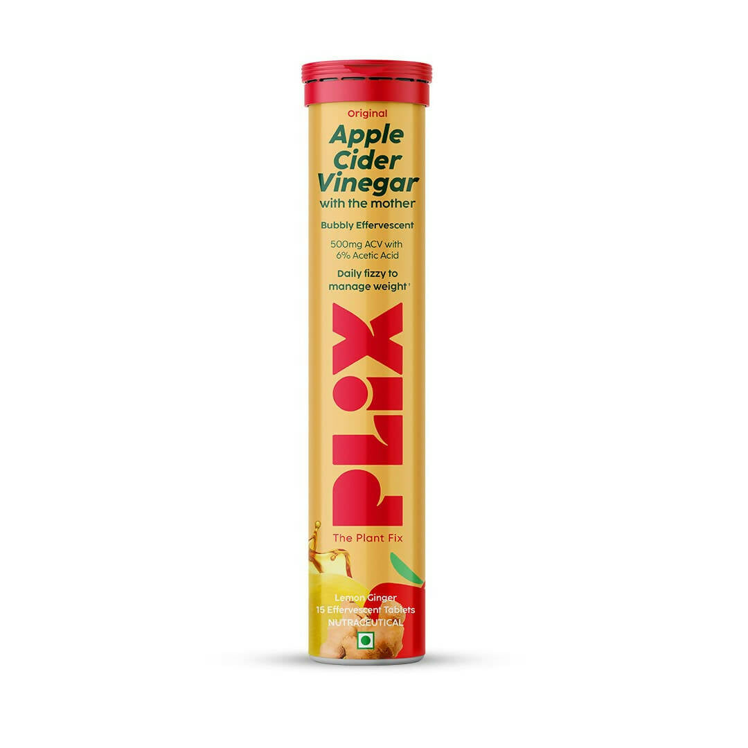 PLIX The Plant Fix Apple Cider Vinegar Effervescent Tablet with Mother - Lemon Ginger - Mytrendzcart