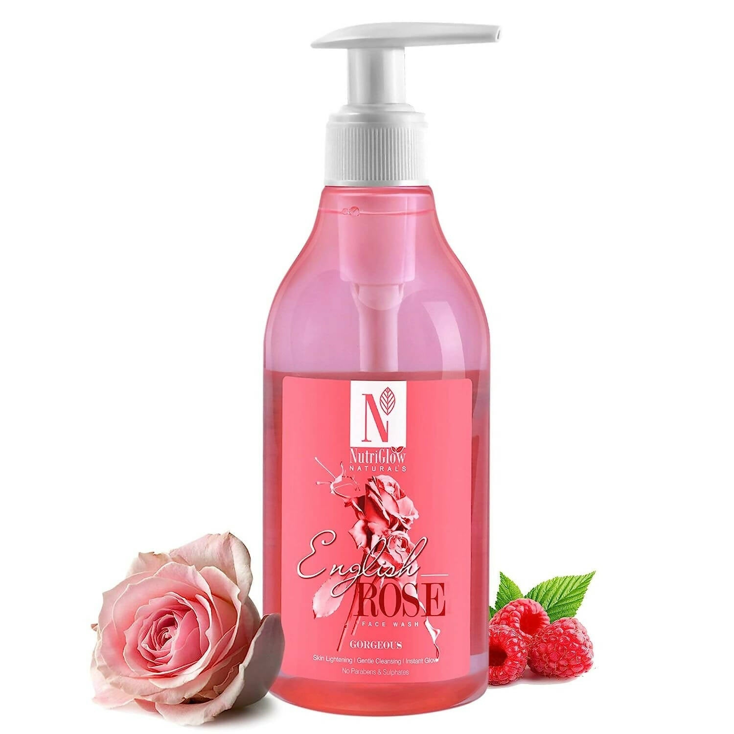 NutriGlow NATURAL'S English Rose Face Wash /With Natural Source Ingredients/Clean The Skin/ Glow / Cleansing - Mytrendzcart