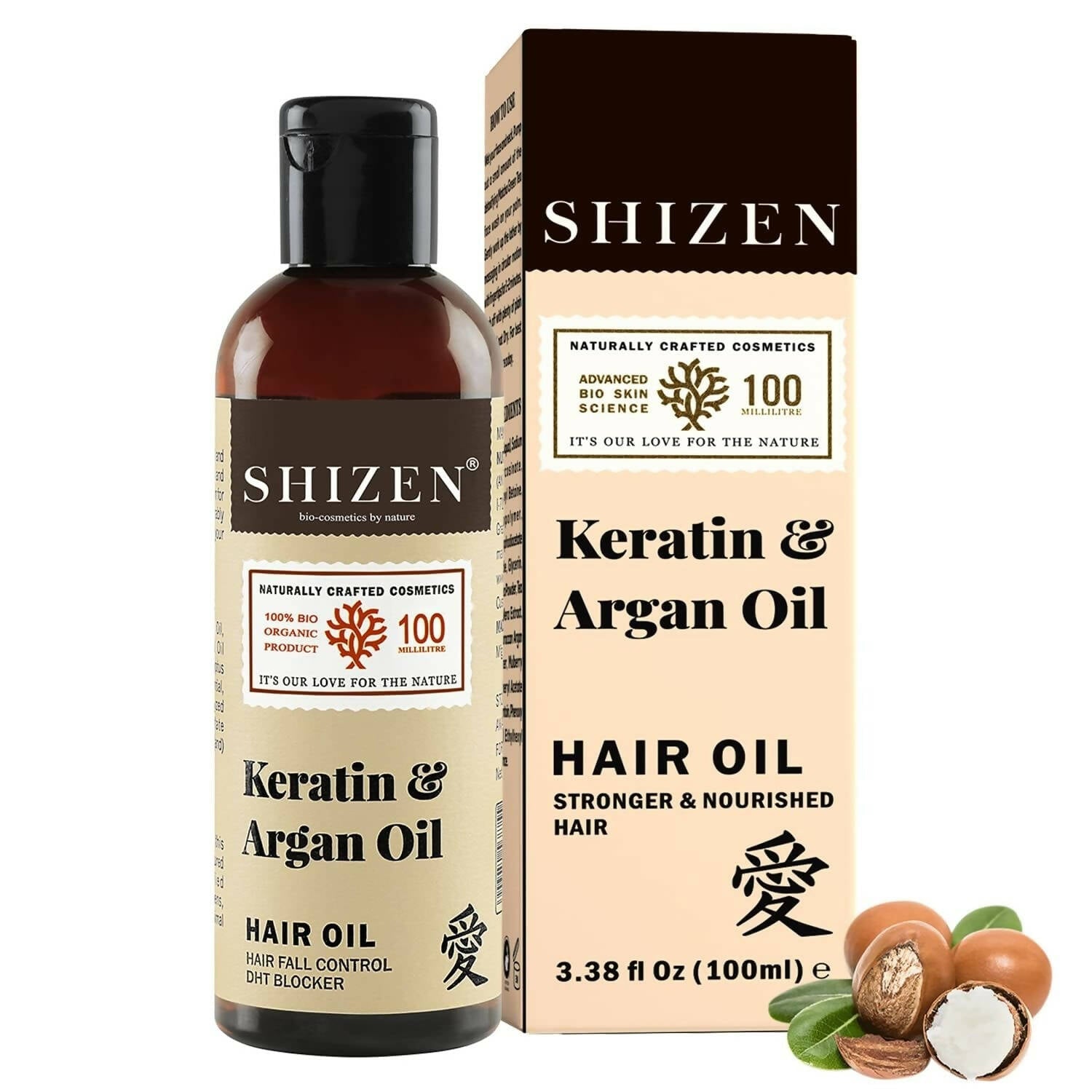 Shizen Bio Cosmetics By Nature Keratin & Argan Hair Oil - Mytrendzcart