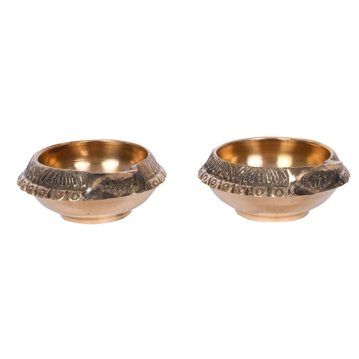 Brass Kuber Diya (Set of 10)