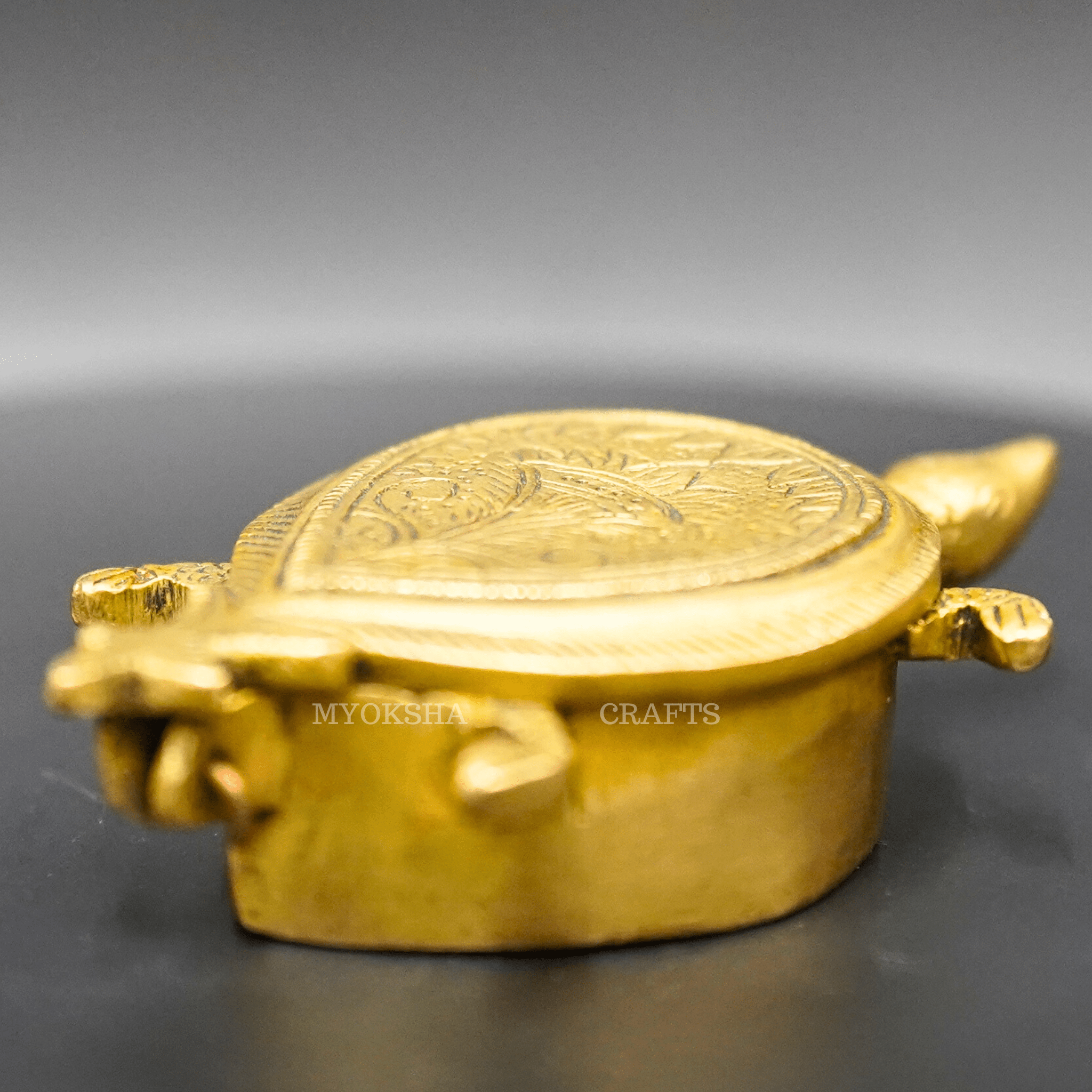 Brass Tortoise Kumkum Set - Mytrendzcart