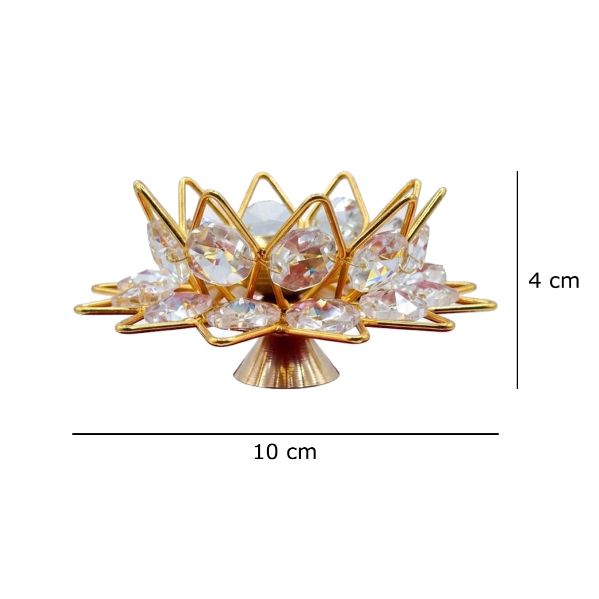 Crystal Lotus Diya with Velvet Gift Box