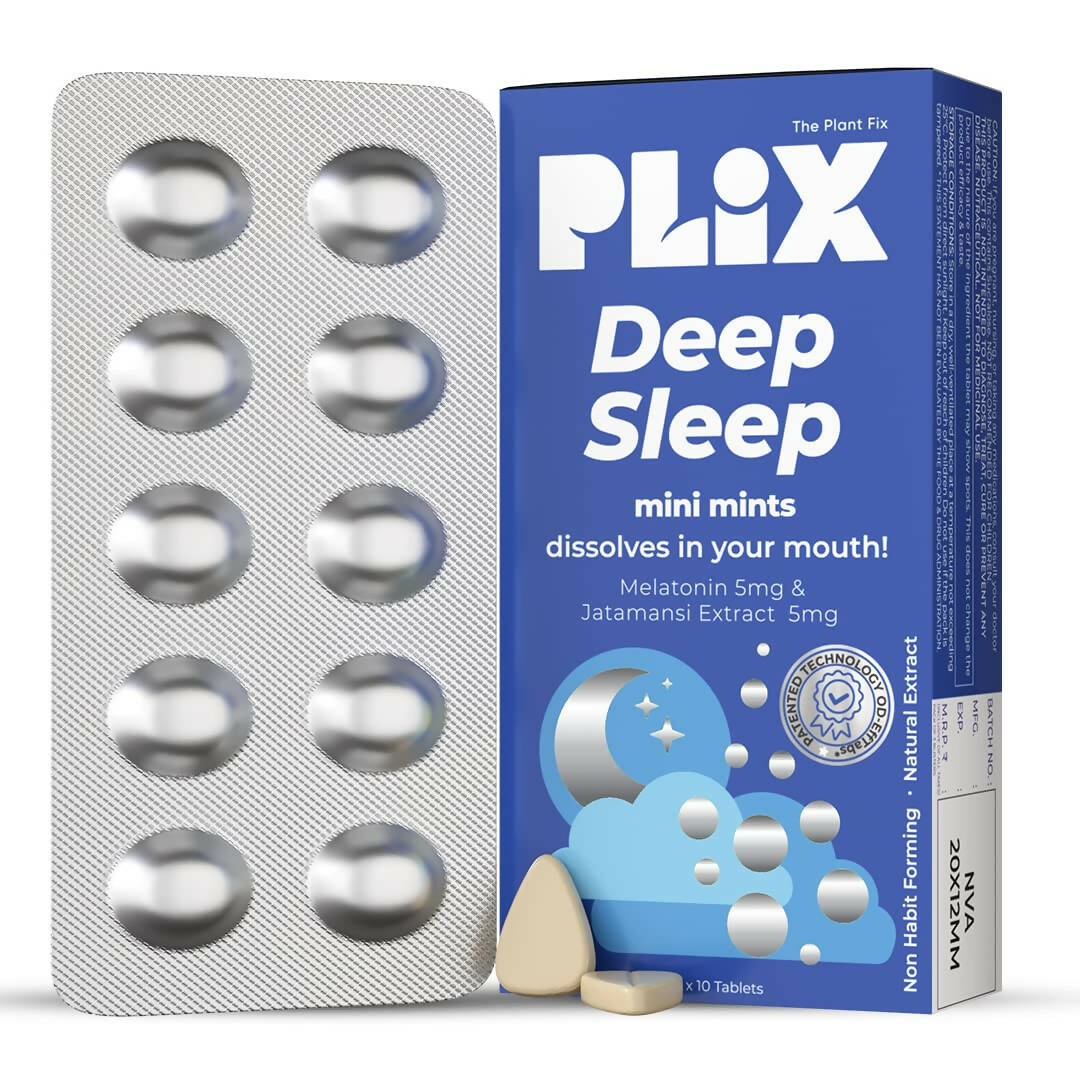 PLIX The Plant Fix Melatonin Deep Sleep Oral Dissolving Mini Mints Effervescent Tablets - Mytrendzcart