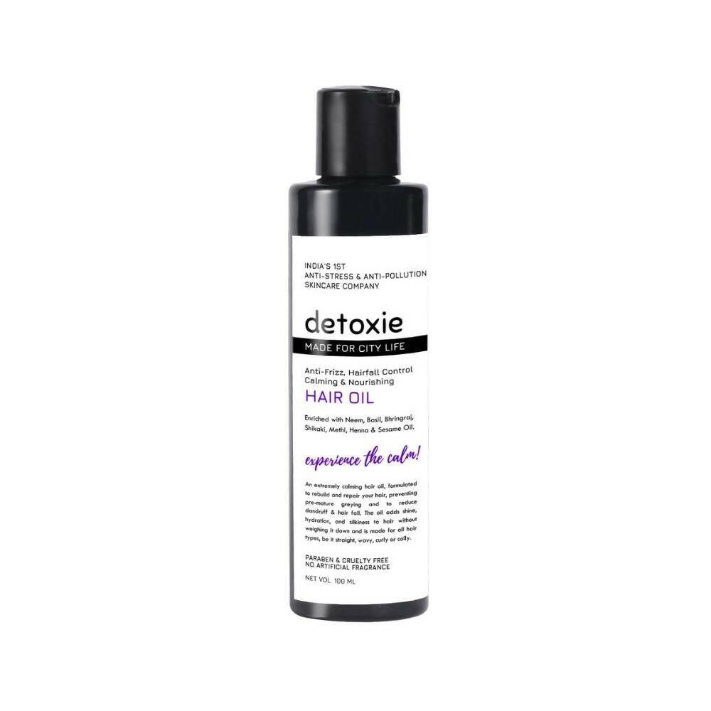 Detoxie Anti - Frizz Hairfall Control Calming & Nourishing Hair Oil - Mytrendzcart