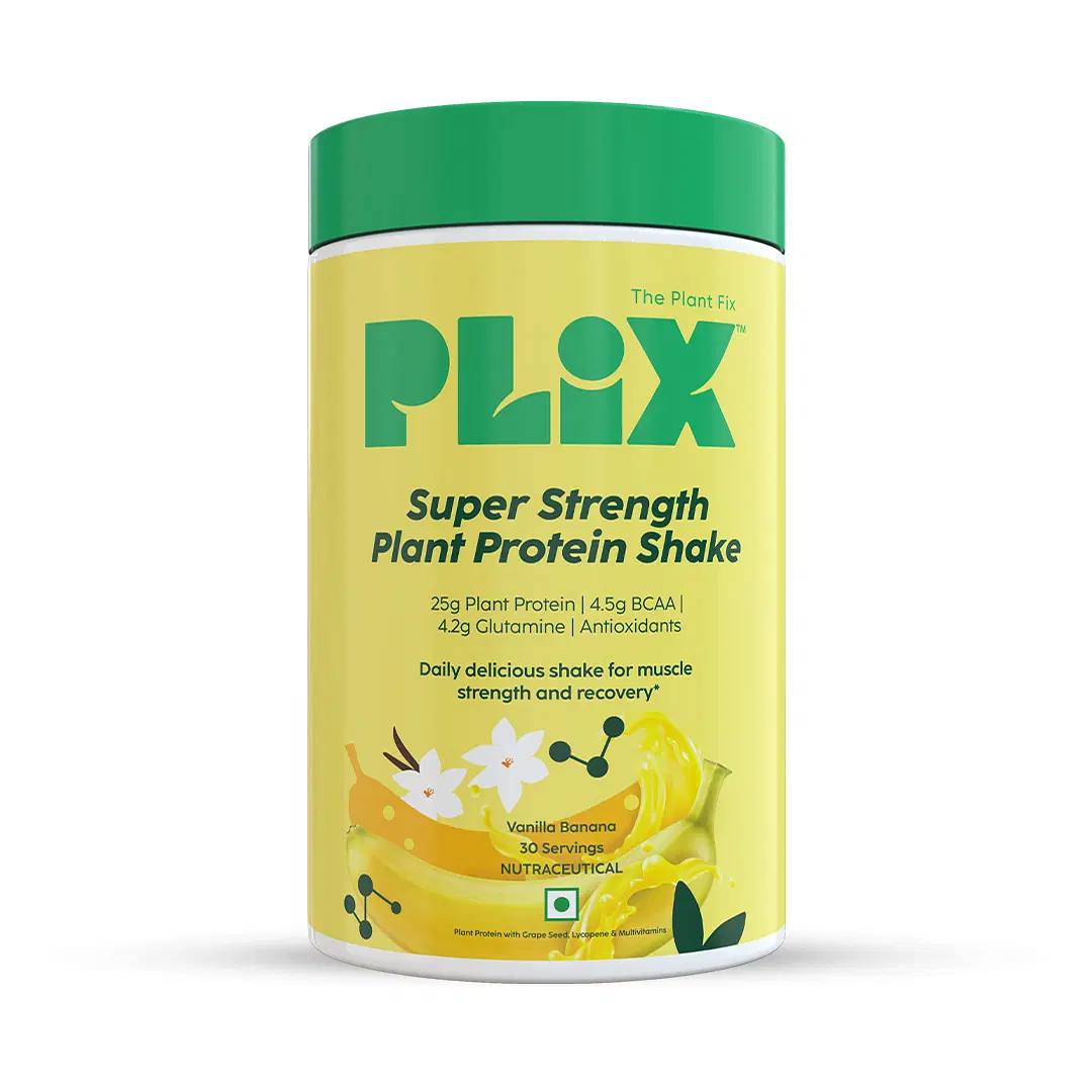 PLIX The Plant Fix Strength Vegan Plant Protein Powder - Vanilla - Mytrendzcart