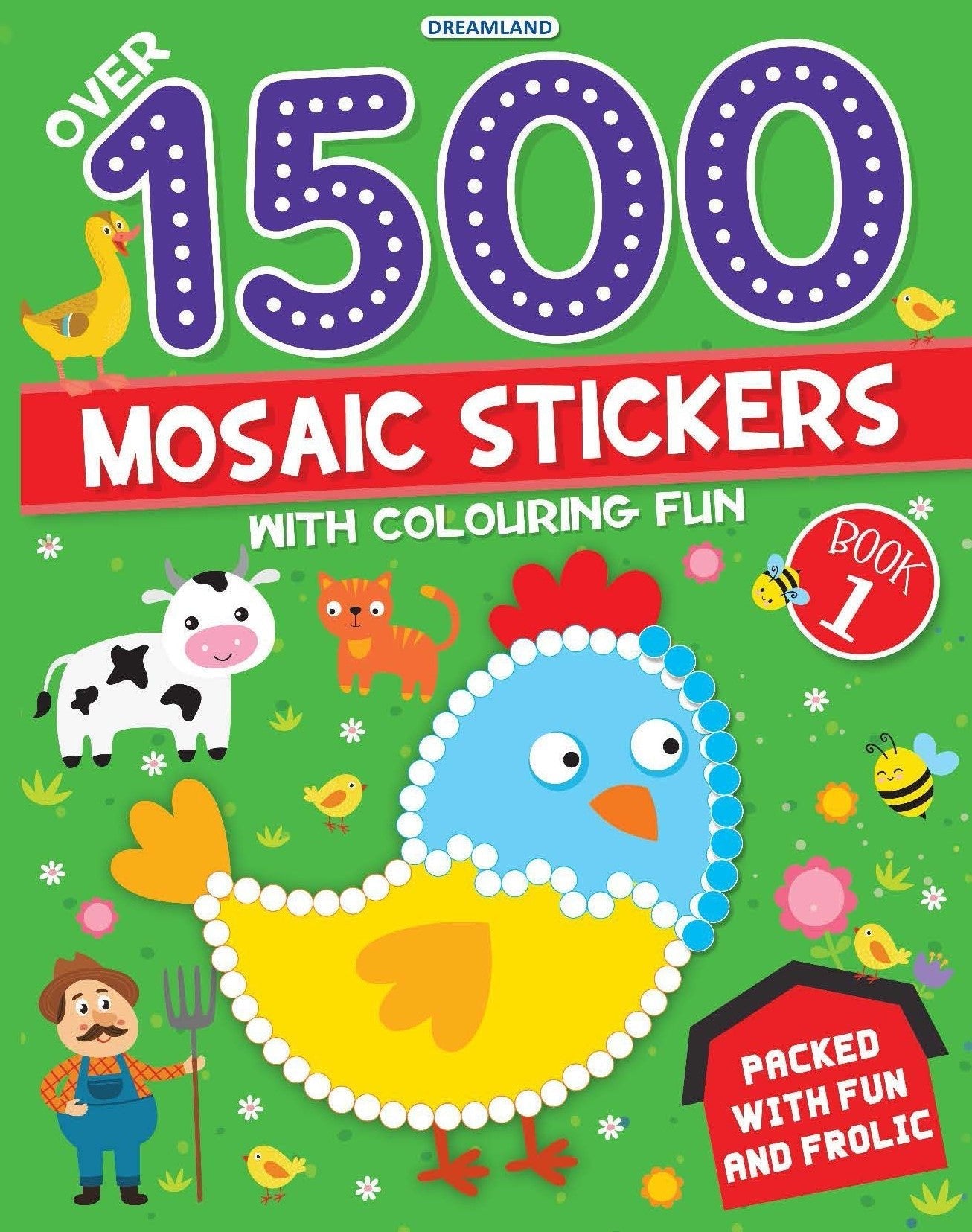 Dreamland Publications 1500 Mosaic Stickers Book 1 with Colouring Fun - Sticker Book for Kids Age 4 - 8 years - Mytrendzcart