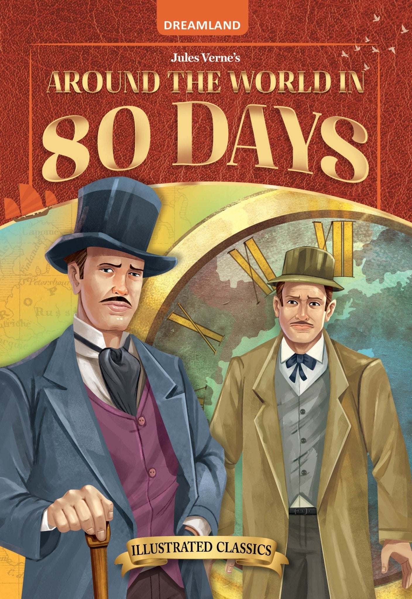 Dreamland Publications Around the World in 80 days - Illustrated Abridged Classics for Children with Practice Questions: Children Classic Fiction Book - Mytrendzcart