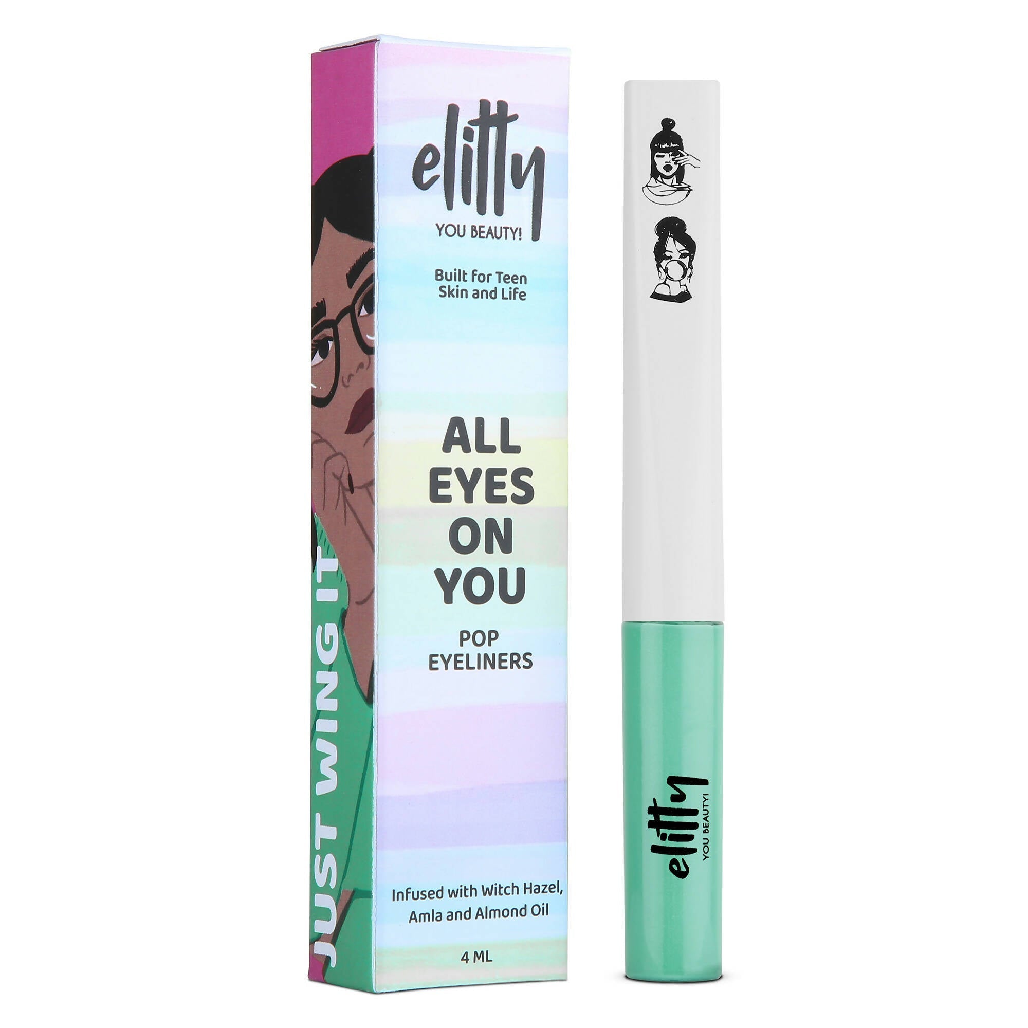 Elitty Cyan Green Pop Color Matte Finish Liquid Eyeliner - High Maintenance - Cyan Green - Mytrendzcart