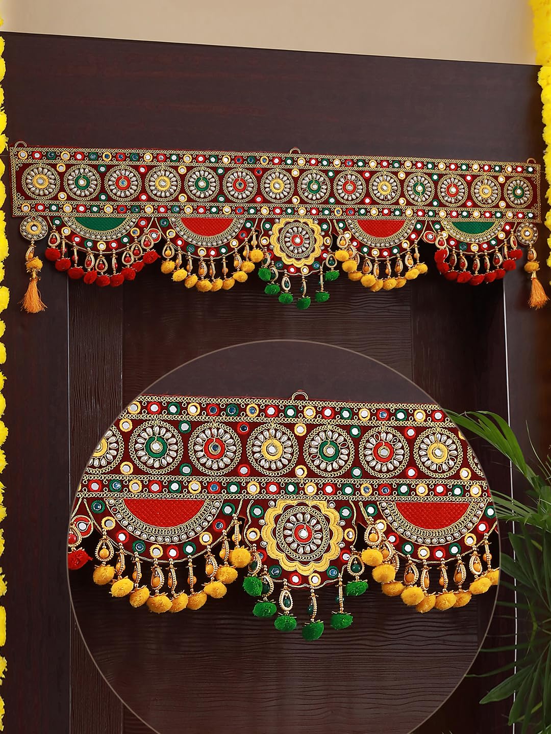 Fabric & Pearl Bandhanwar Toran, 37 Inch