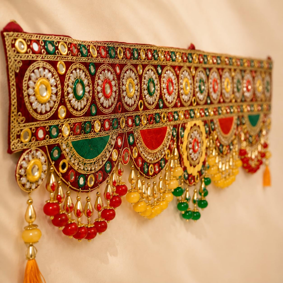 Fabric & Pearl Bandhanwar Toran, 37 Inch