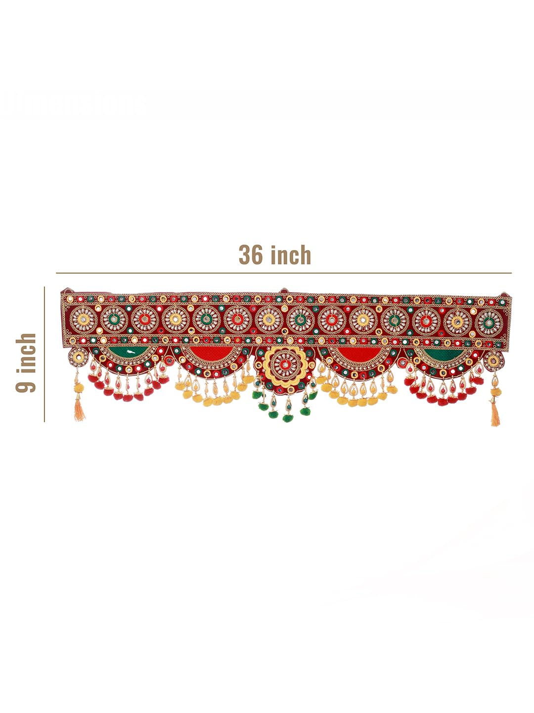 Fabric & Pearl Bandhanwar Toran, 37 Inch