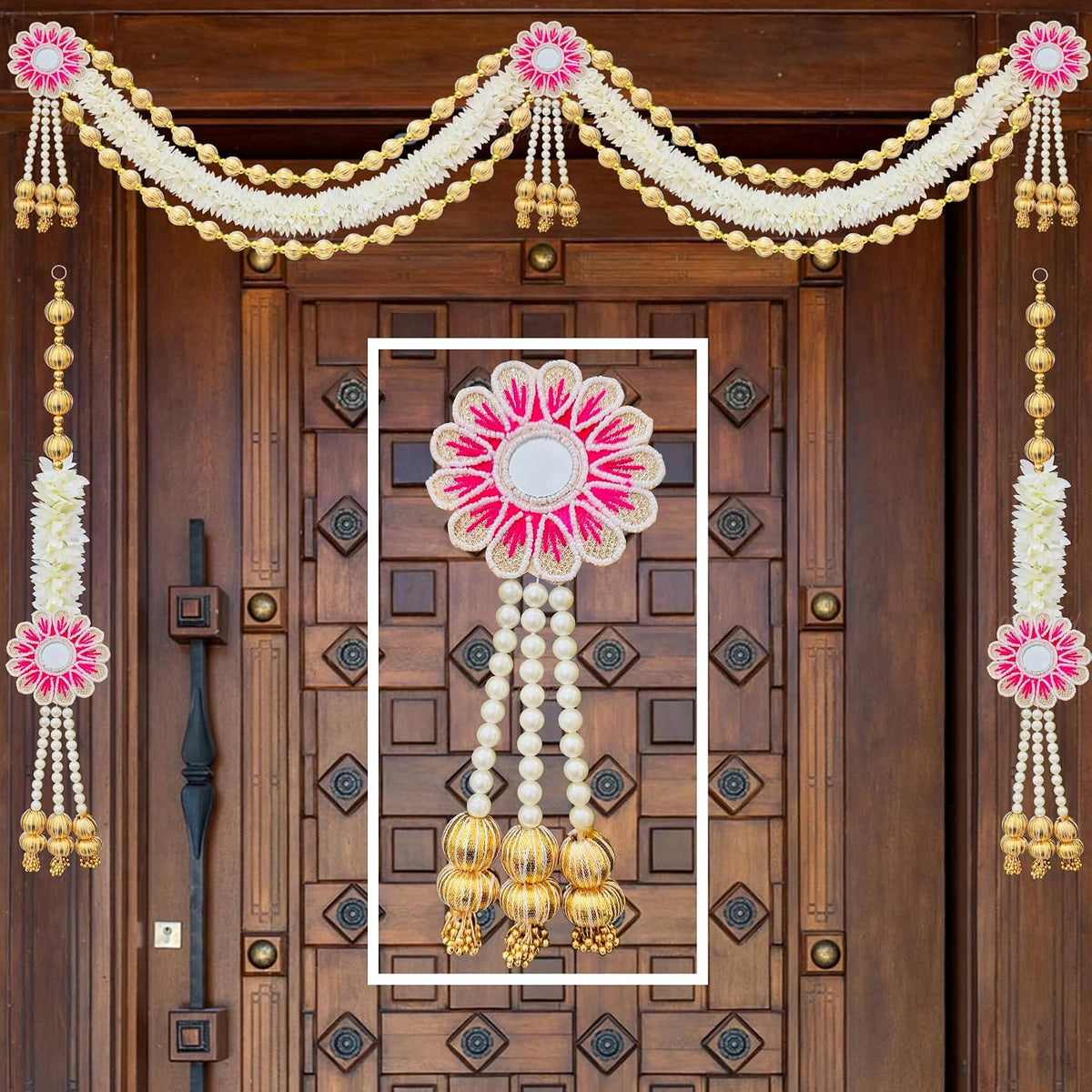 Gajra Toran with Side Hangings, 37 Inch