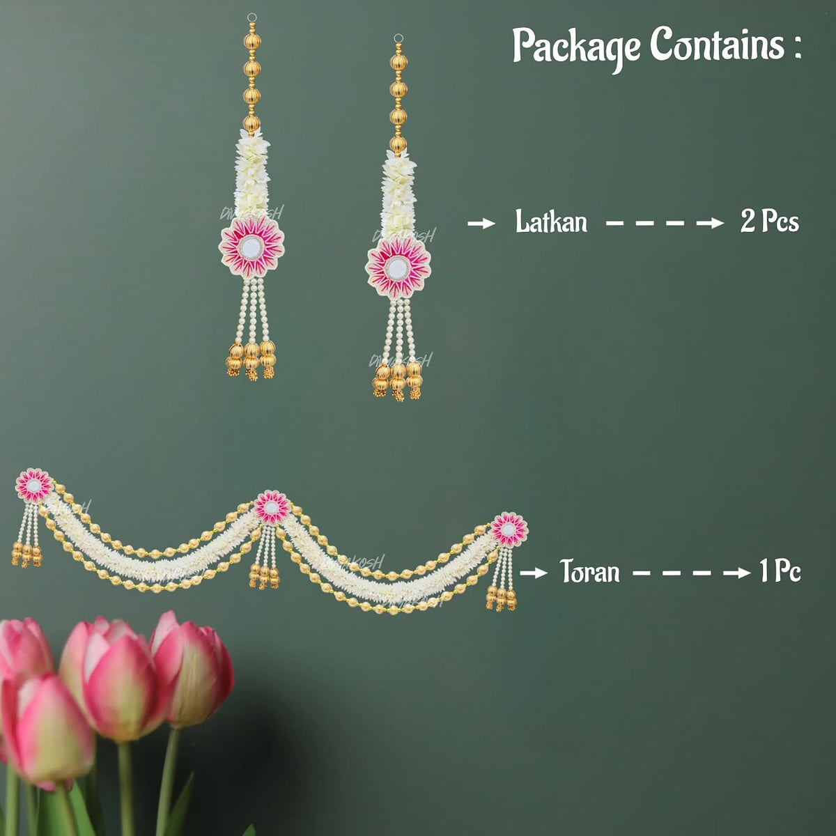 Gajra Toran with Side Hangings, 37 Inch