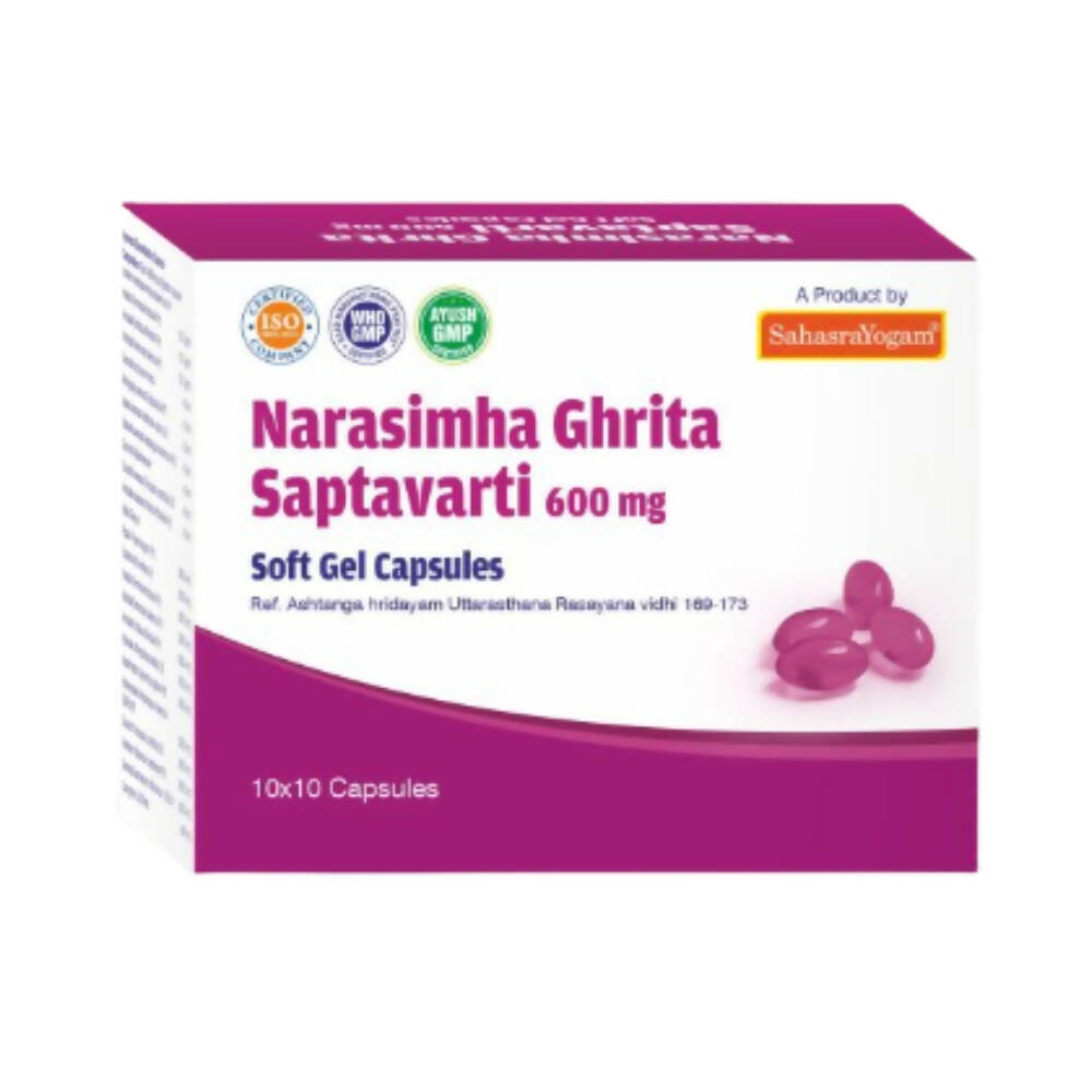 Sahasrayogam Narasimha Ghrita Saptavarti Softgel Capsules - Mytrendzcart