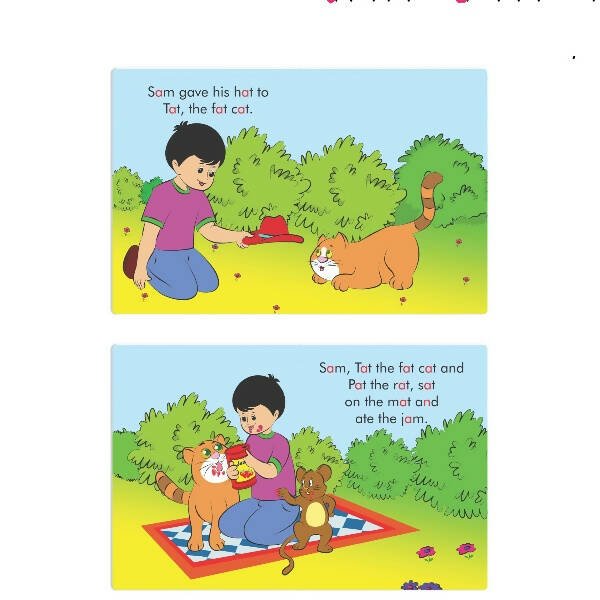 Jolly Kids Large Print Read With Happy Phonics Stories Books Set of 6| Early Year Reading Book| Vowel Sounds Stories Books Ages 3 - 8 Years - Mytrendzcart