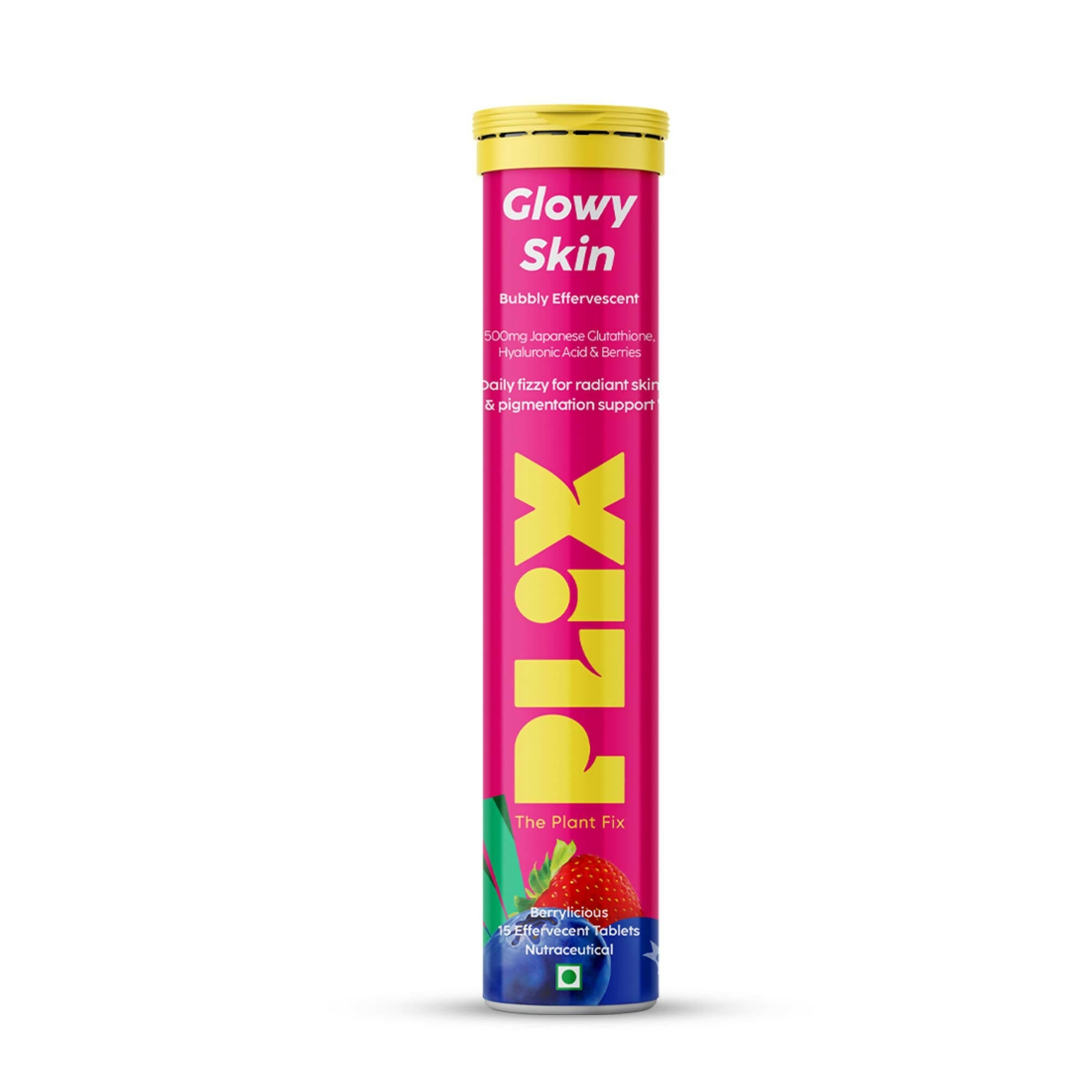 PLIX The Plant Fix Glowy Skin Effervescent Tablets - Strawberry - Mytrendzcart