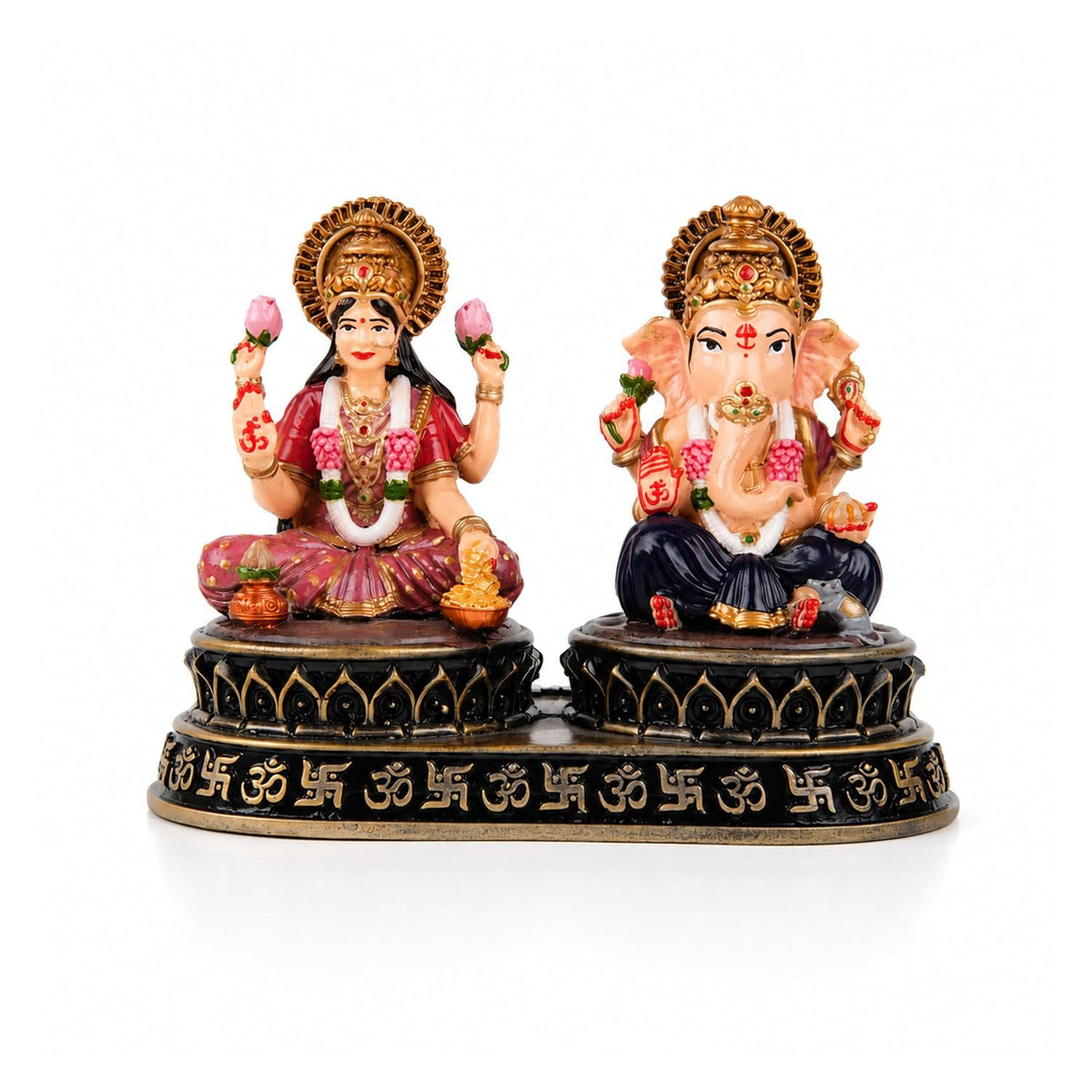 Laxmi Ganesh Idol Set - Resin Murti, 4 Inch