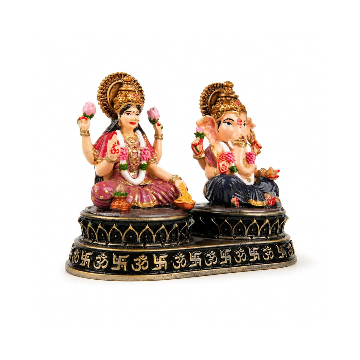 Laxmi Ganesh Idol Set - Resin Murti, 4 Inch