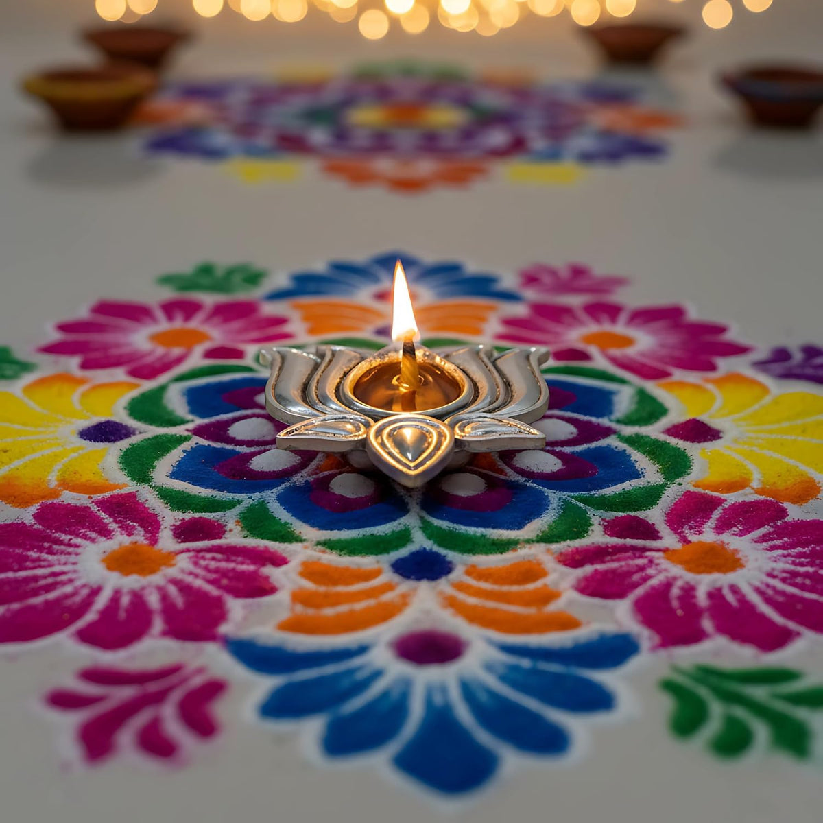 Lotus Diya Set of 2, 999 Silver Plated, Gift Box