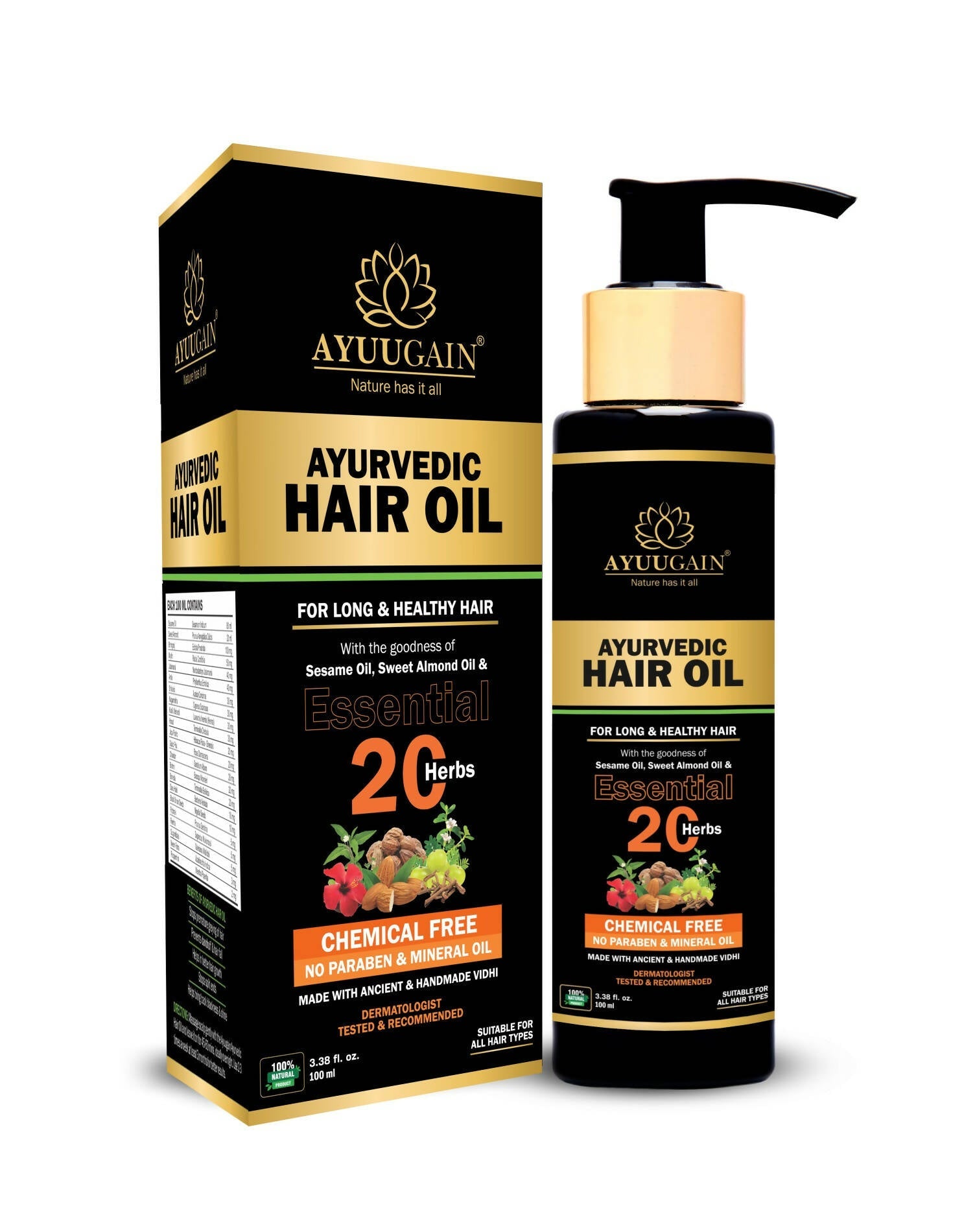 Ayuugain Ayurvedic Hair Oil - Mytrendzcart