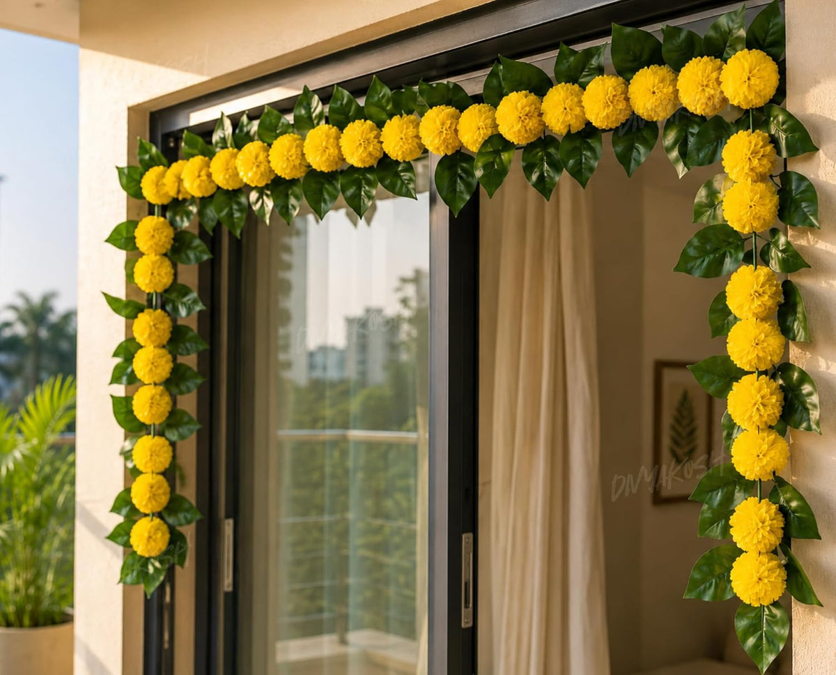 Mango Leaf & Marigold Vine, 80 Inch