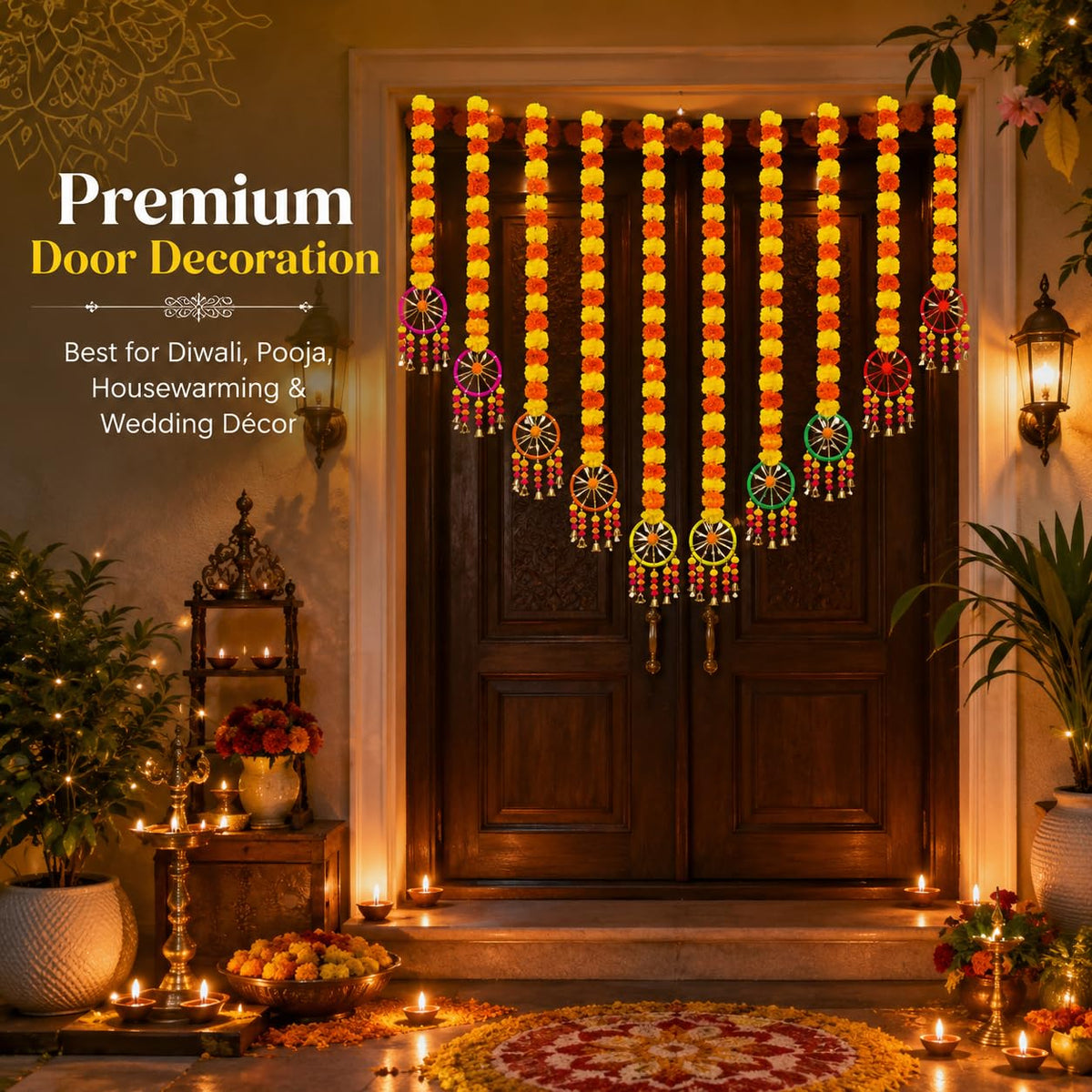 Marigold Ring Bell Hangings (Set of 10)