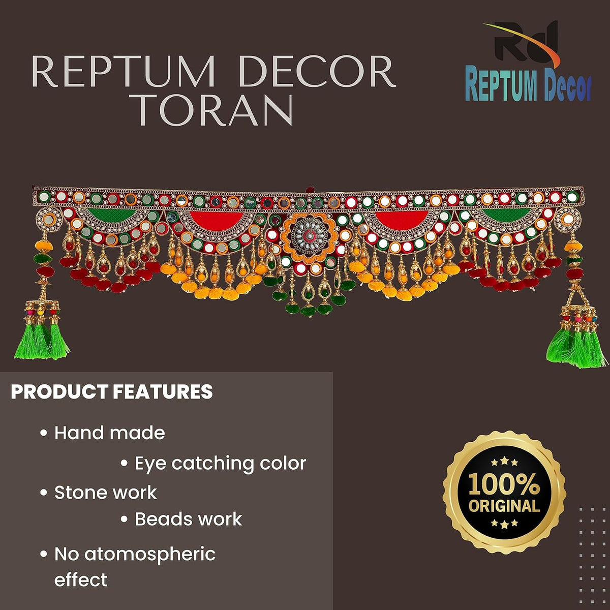 Multi Zula Pearl Bead Toran, 37 Inch