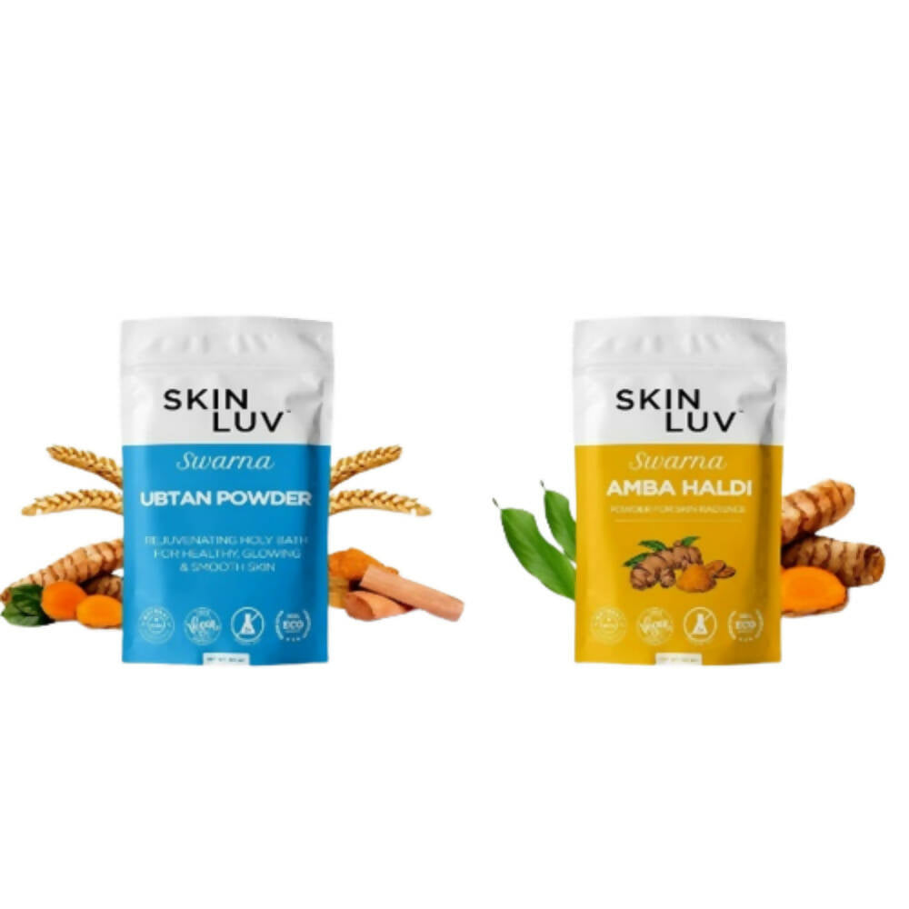 SkinLuv Swarna Ubtan Powder And Amba Haldi Powder Combo For Glowing Skin - Mytrendzcart