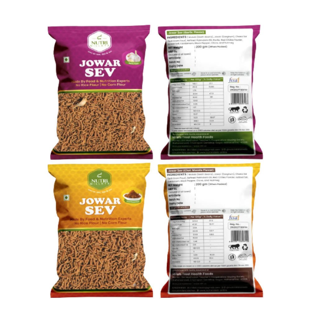 NutriMillets Sev Combo - Red Masala Flavor + Garlic Flavor - Mytrendzcart