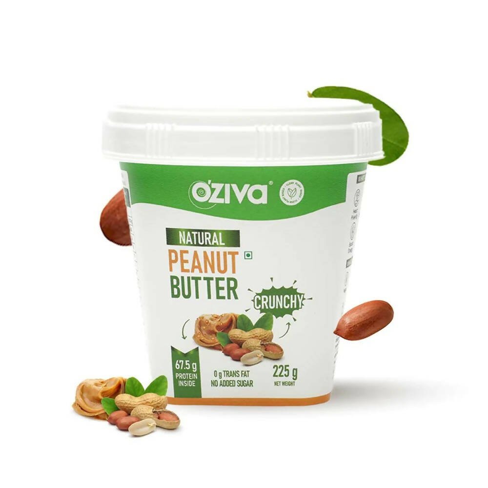 OZiva Natural Peanut Butter - Crunchy - Mytrendzcart