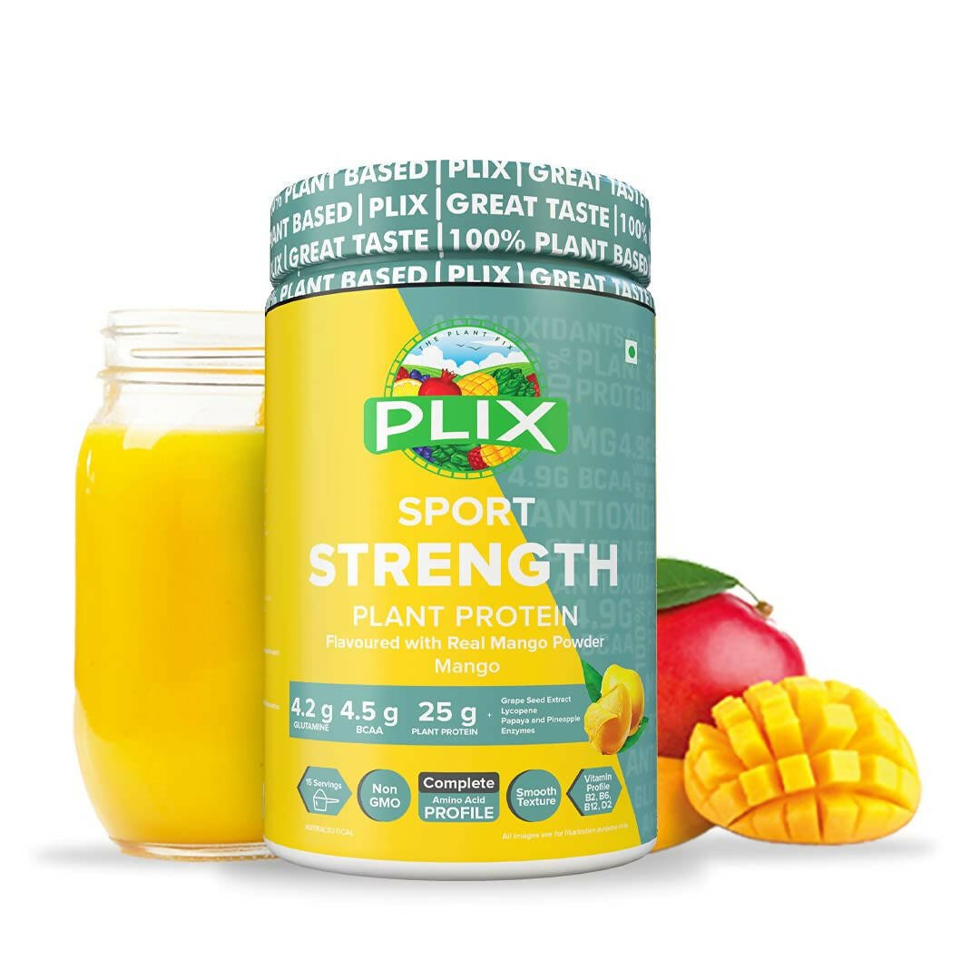 PLIX The Plant Fix Strength Vegan Plant Protein Powder - Mango - Mytrendzcart