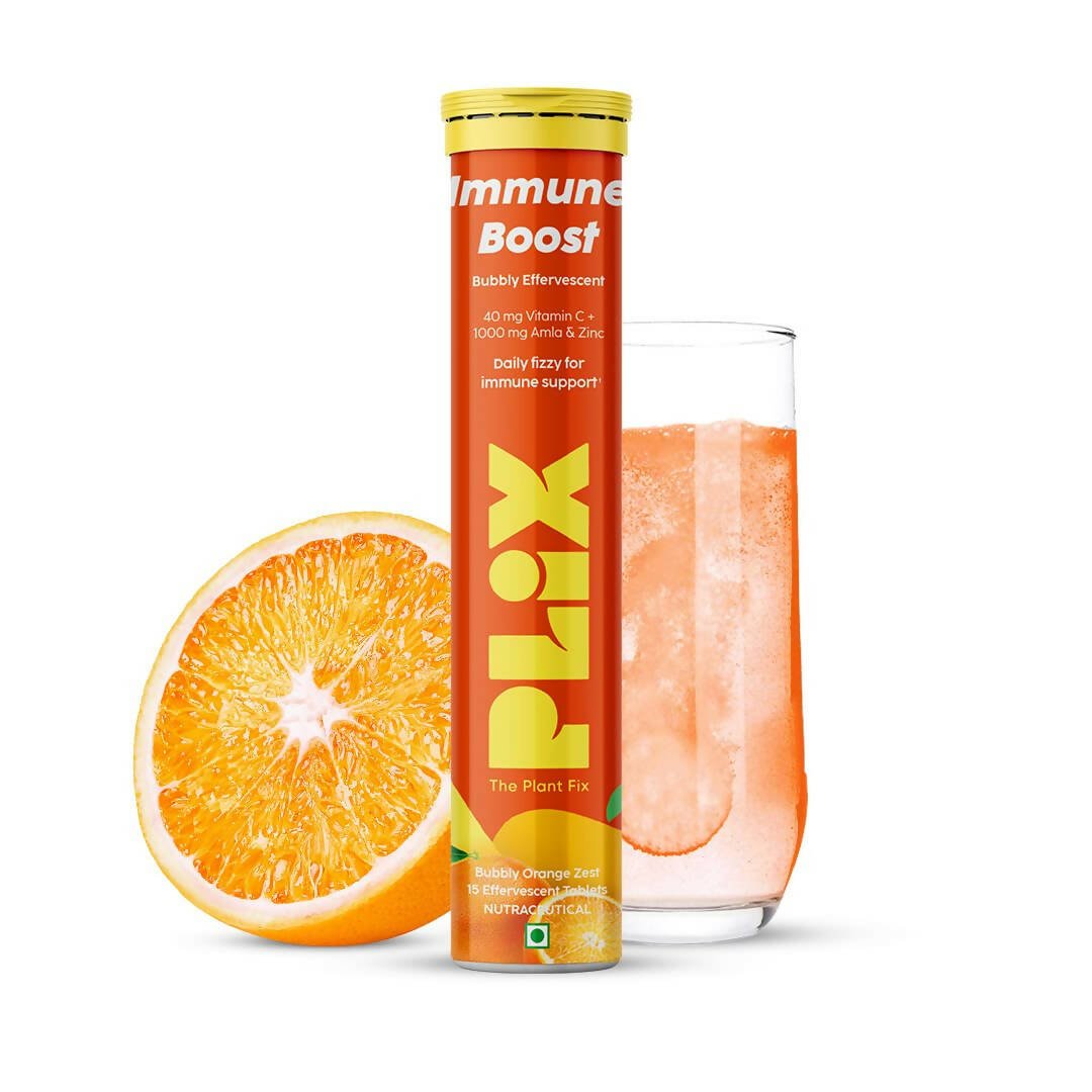 PLIX The Plant Fix Vitamin C Immunity Boost Effervescent Tablets - Orange - Mytrendzcart
