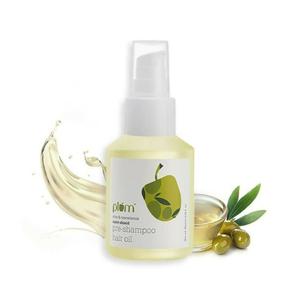 Plum Olive & Macadamia Nutri - Shield Pre - Shampoo Hair Oil - Mytrendzcart