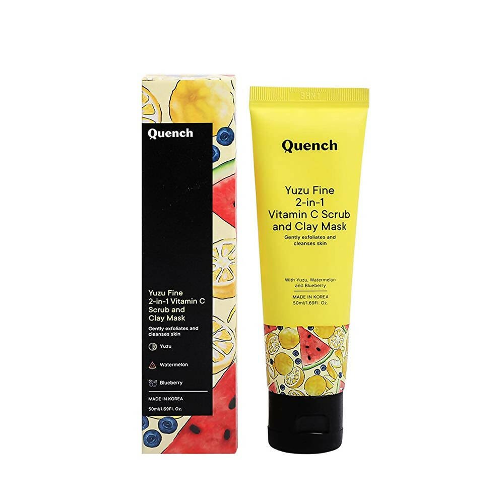 Quench Botanics Yuzu Fine 2 - in - 1 Vitamin C Scrub and Clay Mask - Korean Skincare - Mytrendzcart