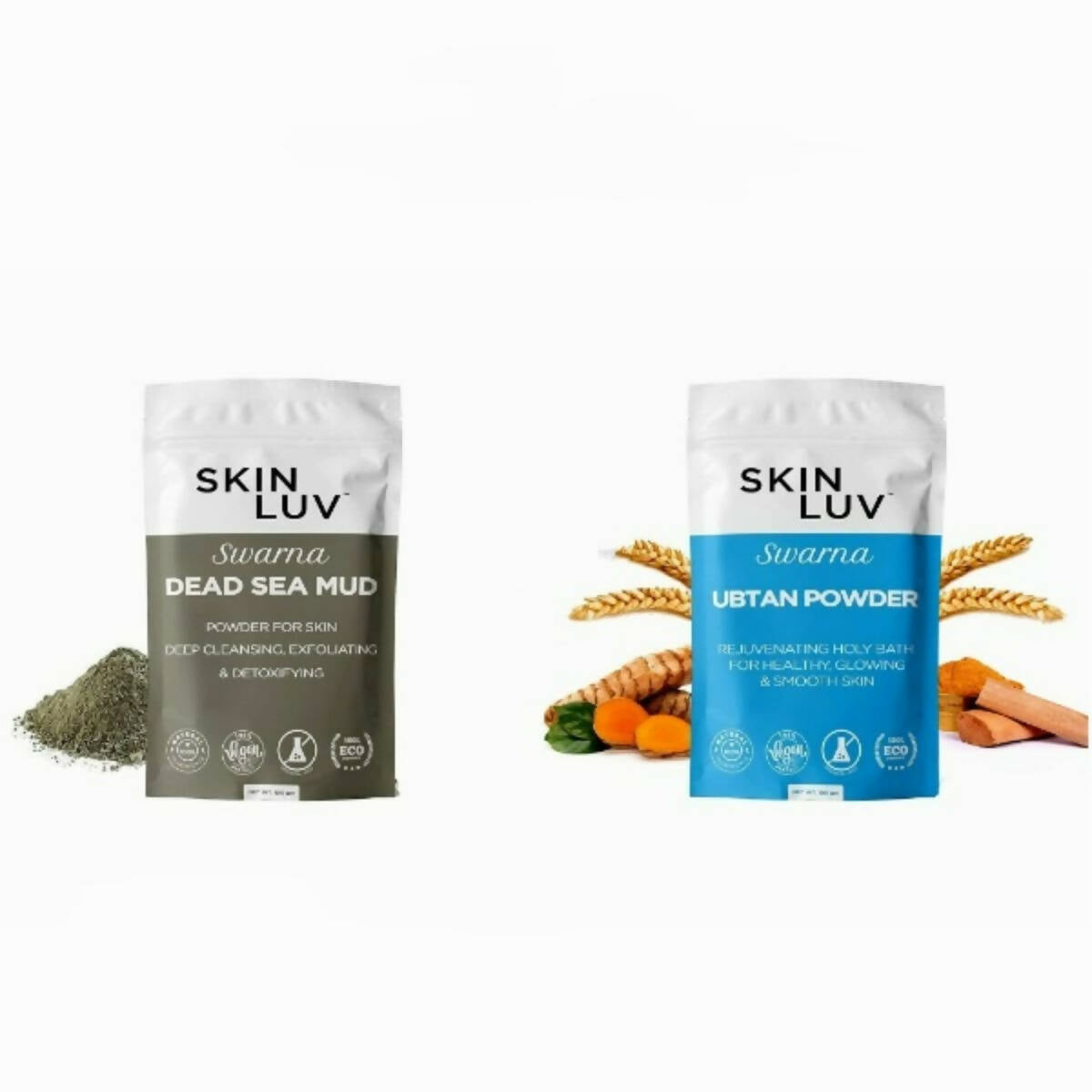 SkinLuv Swarna Dead Sea Mud Powder And Ubtan Powder Combo - Mytrendzcart