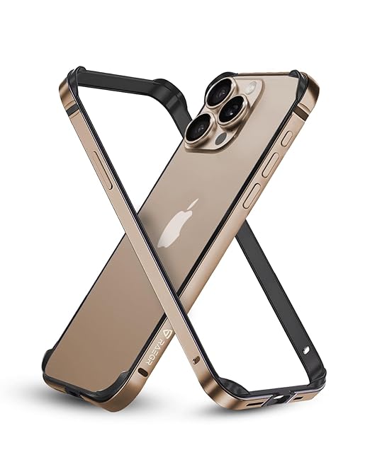 RAEGR iPhone 16 Pro Case | Anodized Aluminum Bumper | Supports Mag - Safe Wireless Charging | Edge Armor Protective Minimal Case Designed for iPhone 16 Pro (6.3 - Inch) (2024) - Desert Titanium RG10579 - Mytrendzcart