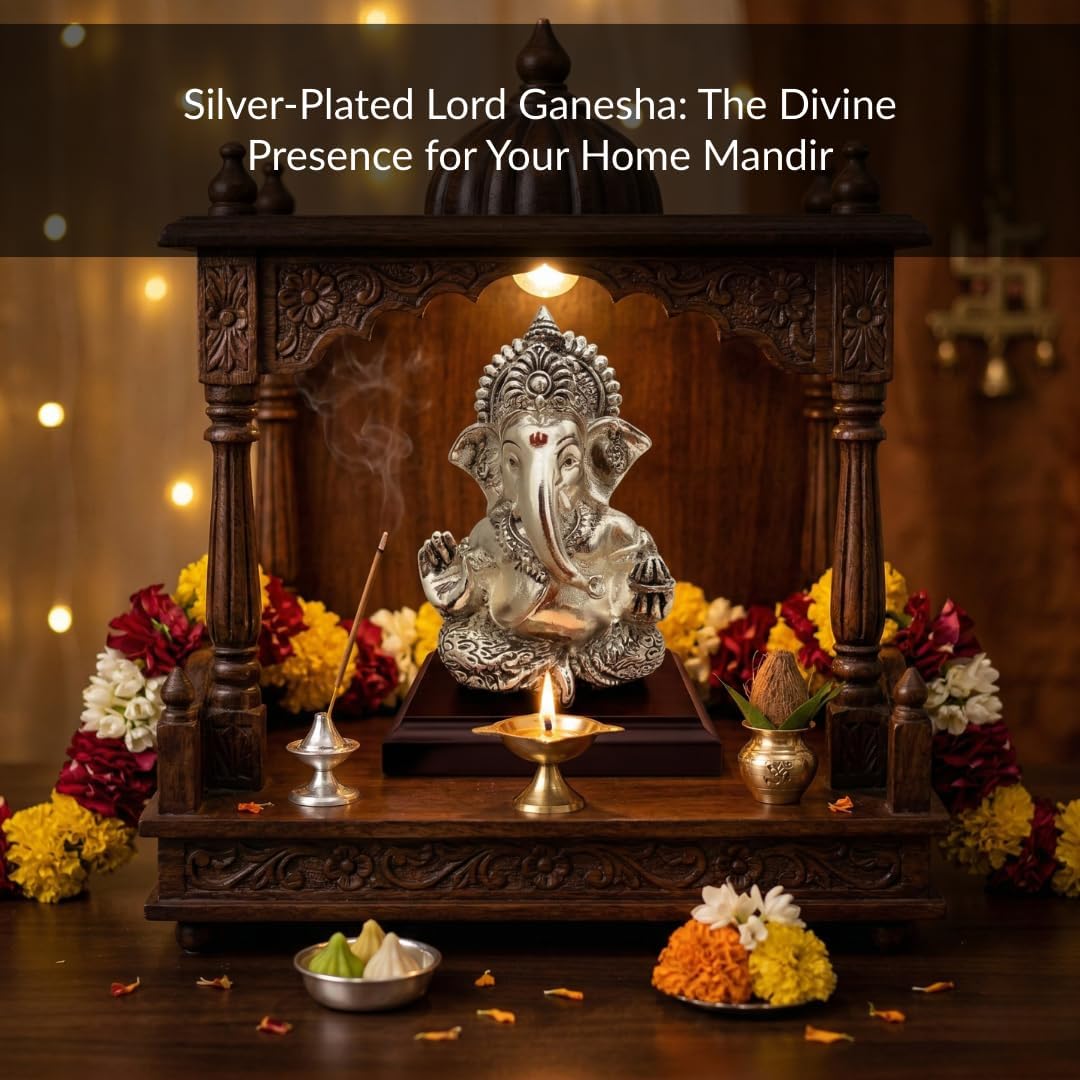 Silver Plated Ganesha Idol - Anti-Tarnish Murti