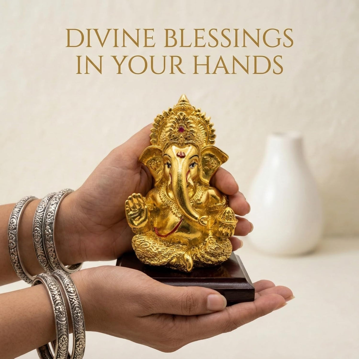 Silver Plated Ganesha Idol - Anti-Tarnish Murti
