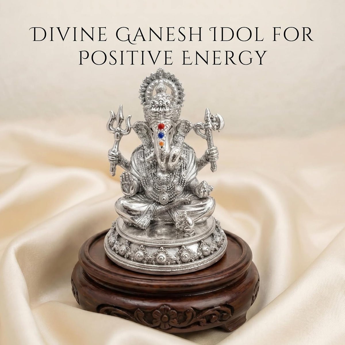 Silver Plated Ganesha Idol - Anti-Tarnish Murti