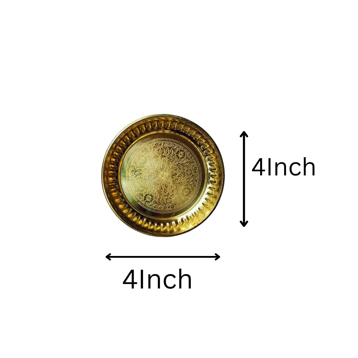 Small Brass Bhog Thali, 4 Inch